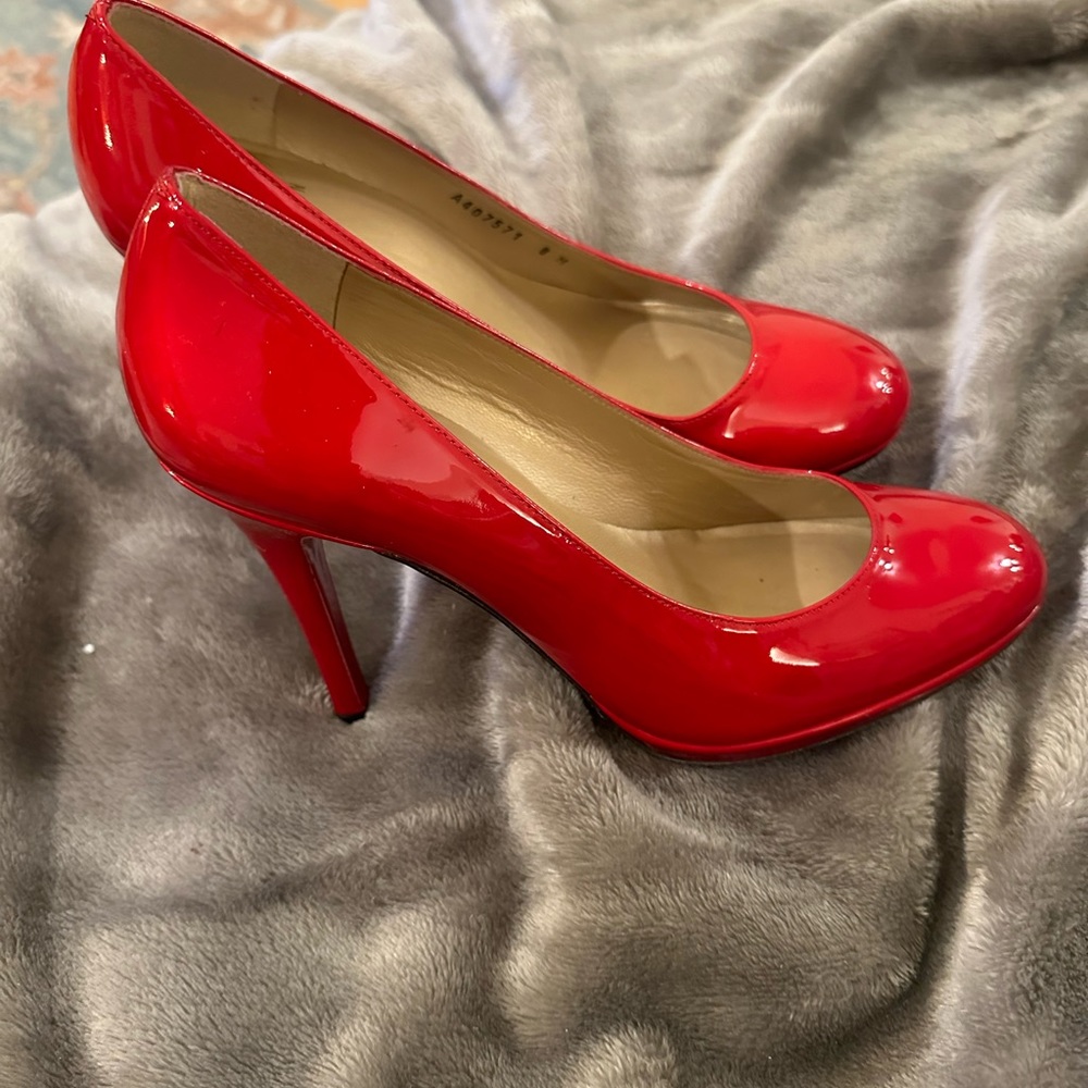 Stuart Weitzman Candy Apple Red Heels Gem
